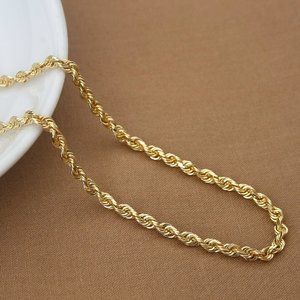 NEW! 10K Solid Gold Rope Chain, 22 inch Real 10K Yellow Gold, Stamped 10K